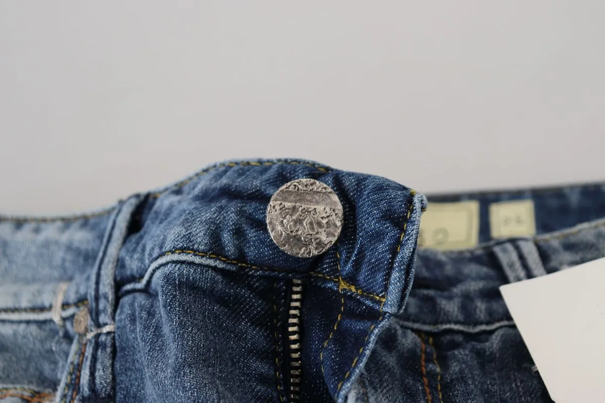 Acht Washed Cotton Low Waist Damen Casual Jeans