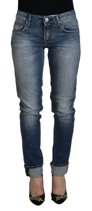 Acht Washed Cotton Low Waist Damen Casual Jeans