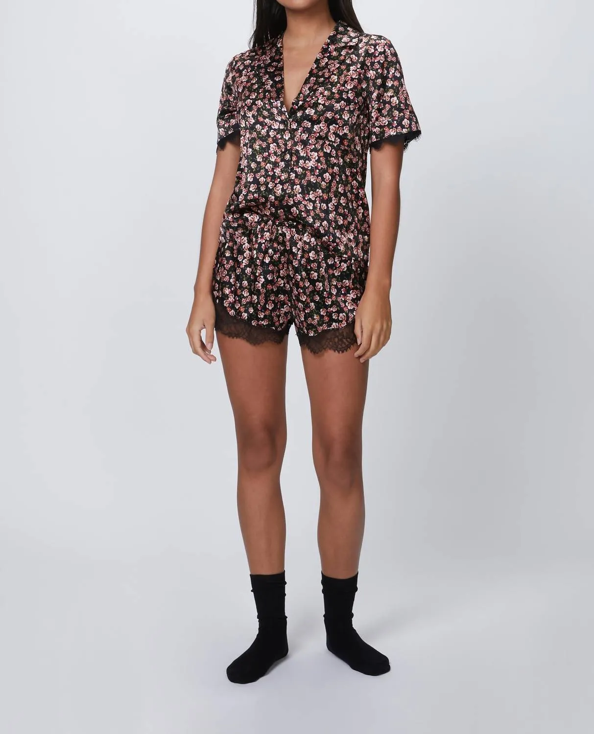 Adele Schlafanzug-Shirt in Stiefmütterchen