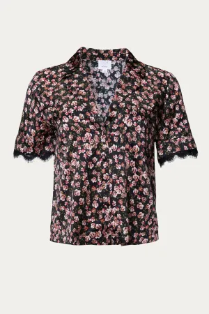 Adele Schlafanzug-Shirt in Stiefmütterchen