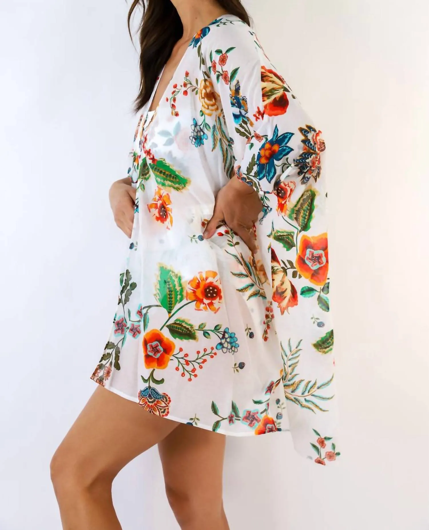 Ardella Cover-Up-Kimono in Mehrfarbig