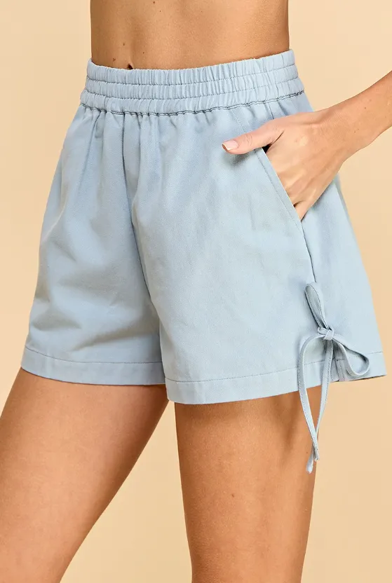 Averi Denim Shorts mit Seitenschleife