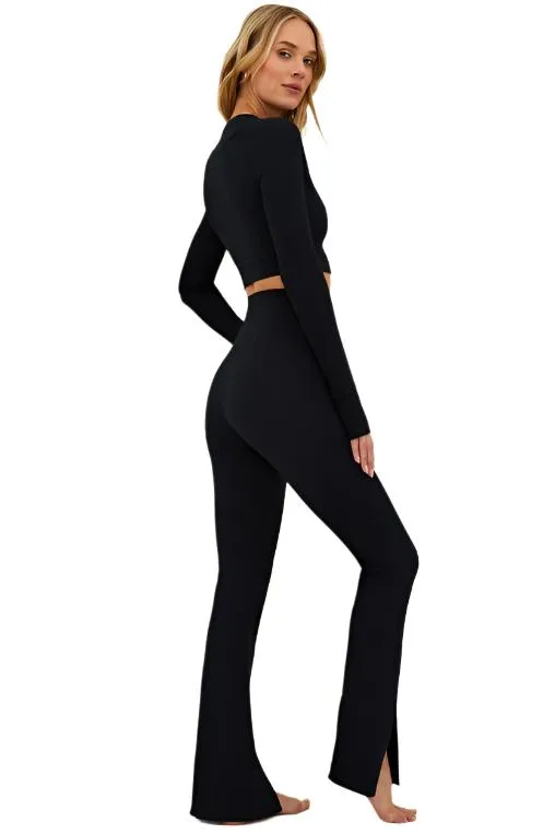 Beach Riot Alani Hose Schwarz Waffelmuster