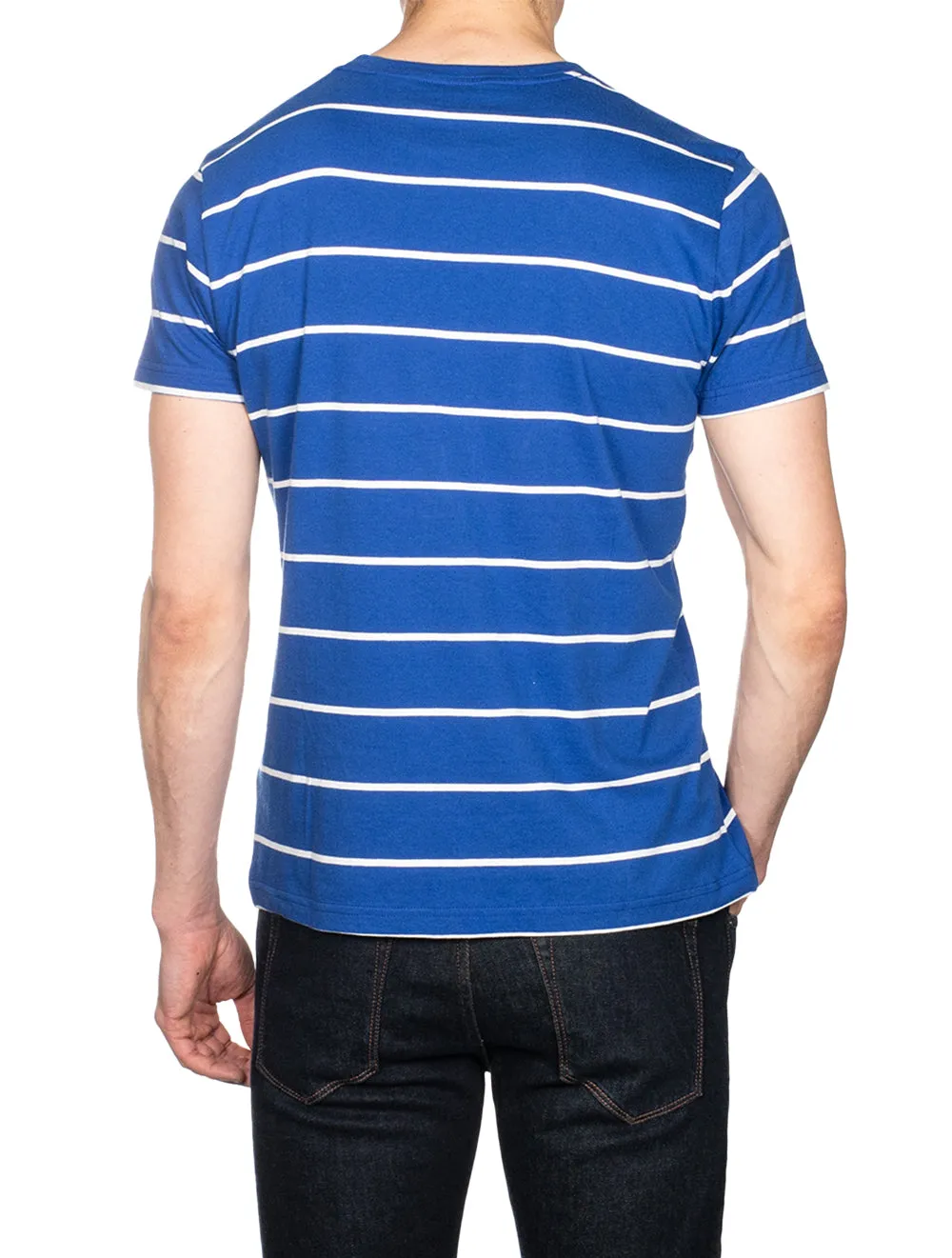 Br Streifen Kurzarm T-Shirt College Blau