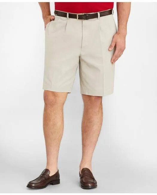 Brooks Brothers Herren Große & Hohe Faltenfront Stretch Advantage Chino Shorts Stein Brooks Brothers