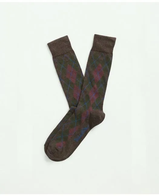 Brooks Brothers Herren Baumwollmischung Argyle Socken Braun Brooks Brothers