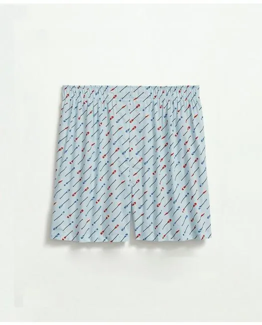Brooks Brothers Herren-Boxershorts aus Baumwoll-Broadcloth mit Rudermuster in Hellblau Brooks Brothers