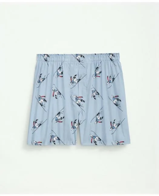 Brooks Brothers Herren-Boxershorts aus Baumwoll-Popeline mit Ski-Henry-Print in Hellblau von Brooks Brothers
