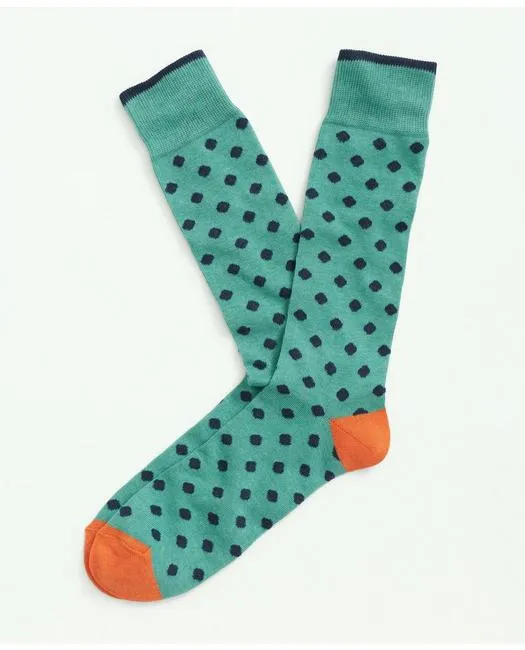 Brooks Brothers Herren-Socken mit Punkten Grün Brooks Brothers