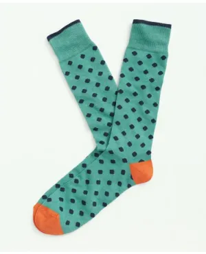 Brooks Brothers Herren-Socken mit Punkten Grün Brooks Brothers