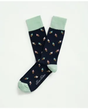 Brooks Brothers Herren-Eiscreme-Crew-Socken Marine Brooks Brothers