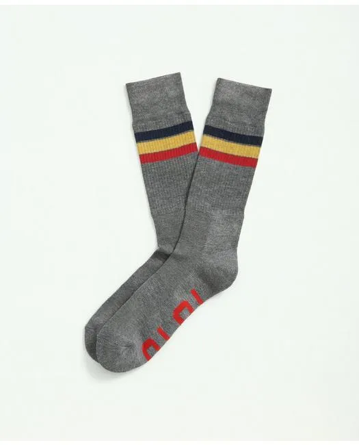 Brooks Brothers Herren Performance Retro Crew Socken Grau Brooks Brothers