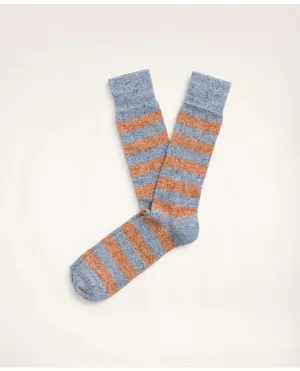 Brooks Brothers Herren Rugby-Streifen-Crewsocken Hellblau Brooks Brothers