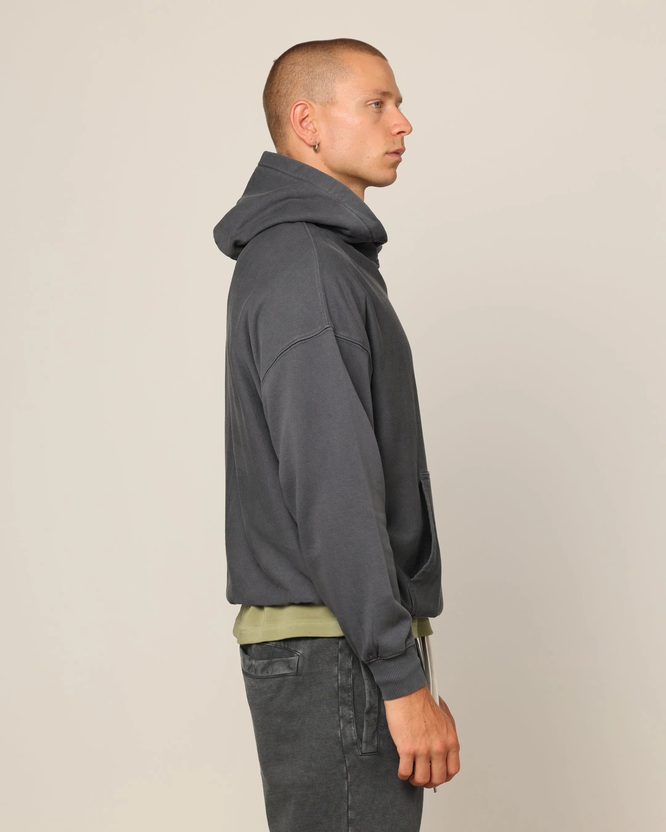 Carré Blanc Übergroße Kapuzenpullover Vintage Grau