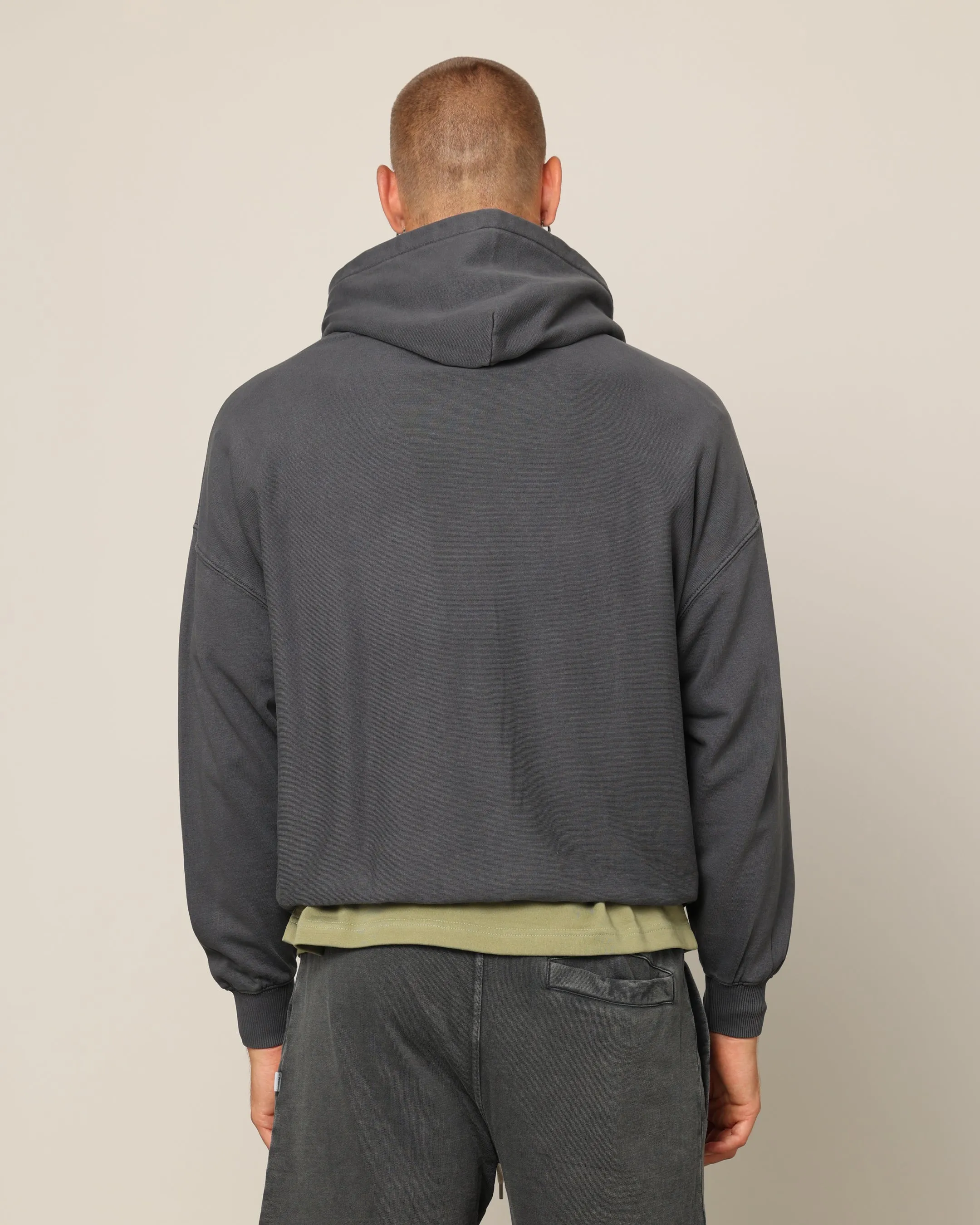 Carré Blanc Übergroße Kapuzenpullover Vintage Grau