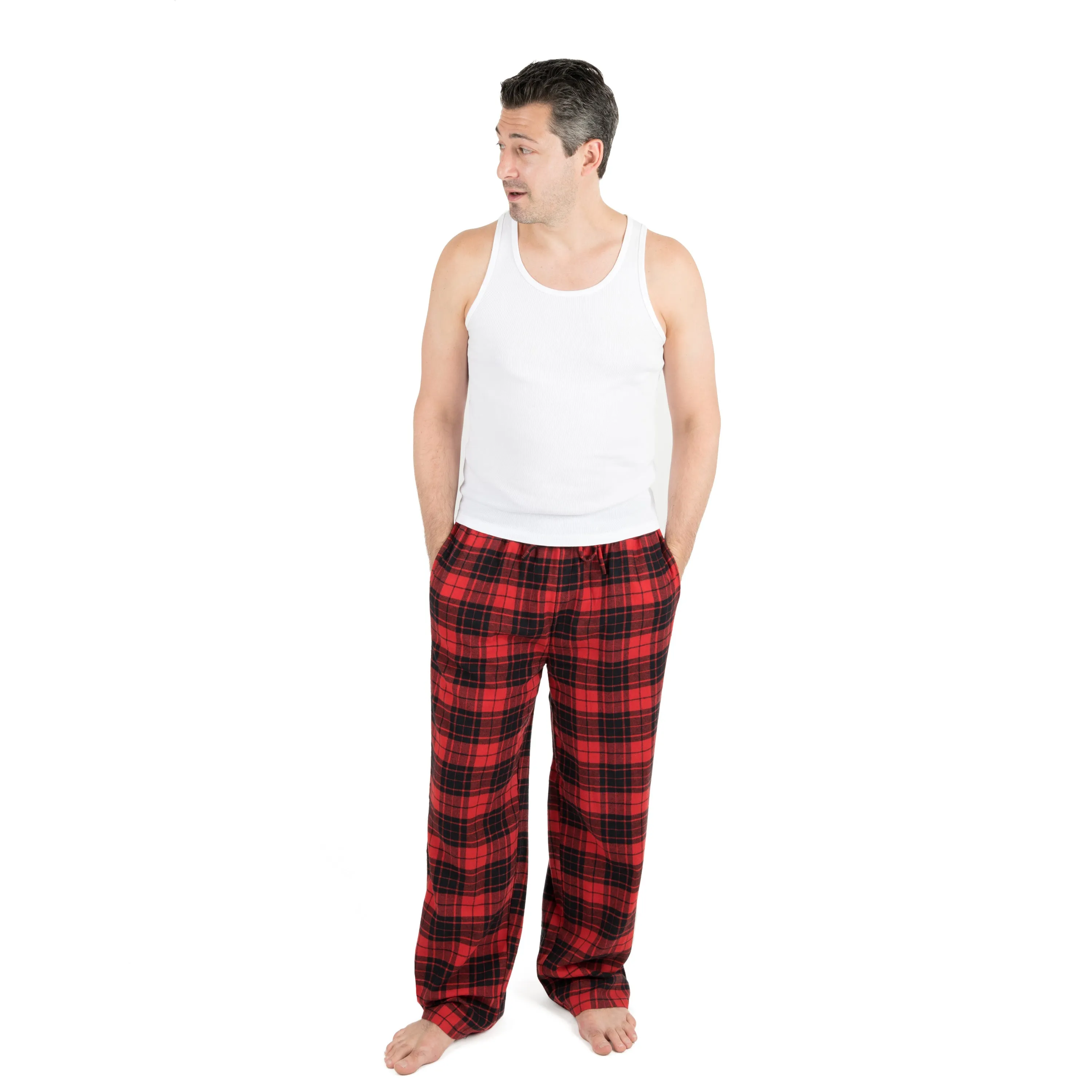 Weihnachts-Flanell-Schlafanzughosen für Herren im Karomuster