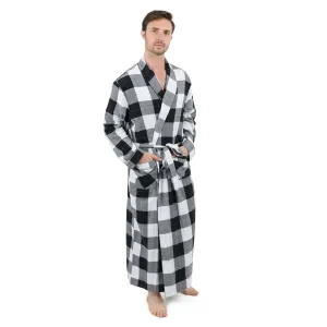 Weihnachts-Herren-Flanell-Bademantel im Karomuster
