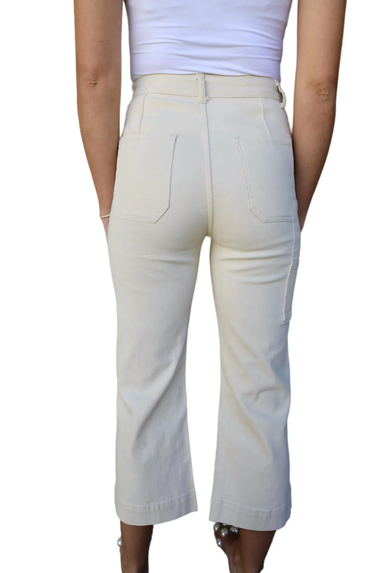 Claire Cargo-Hose gekürzt in Creme