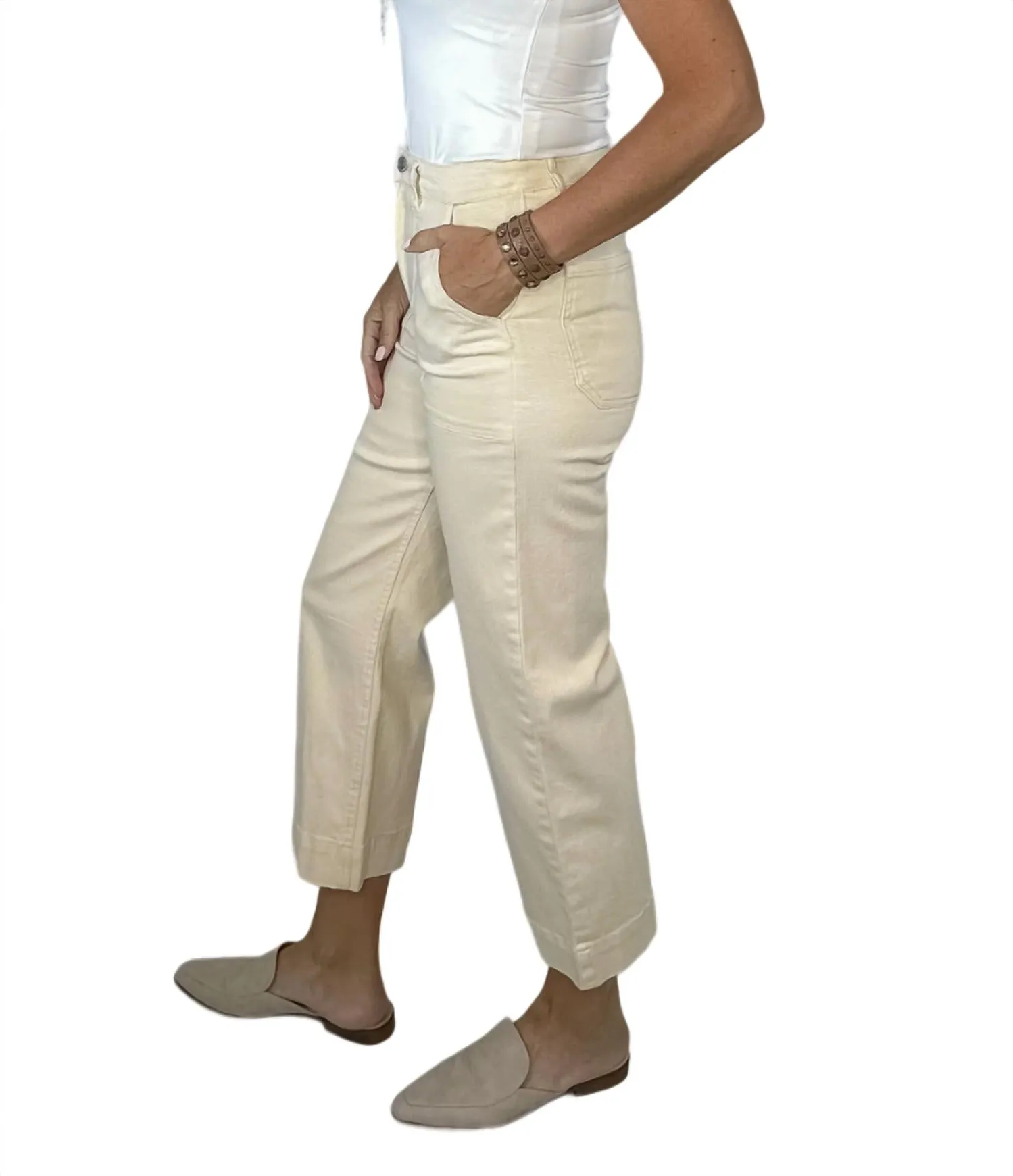Claire Cargo-Hose gekürzt in Creme