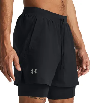 Unterwäsche Under Armour Herren Under Armour Launch 2 In 1 Herren Laufshorts - Schwarz