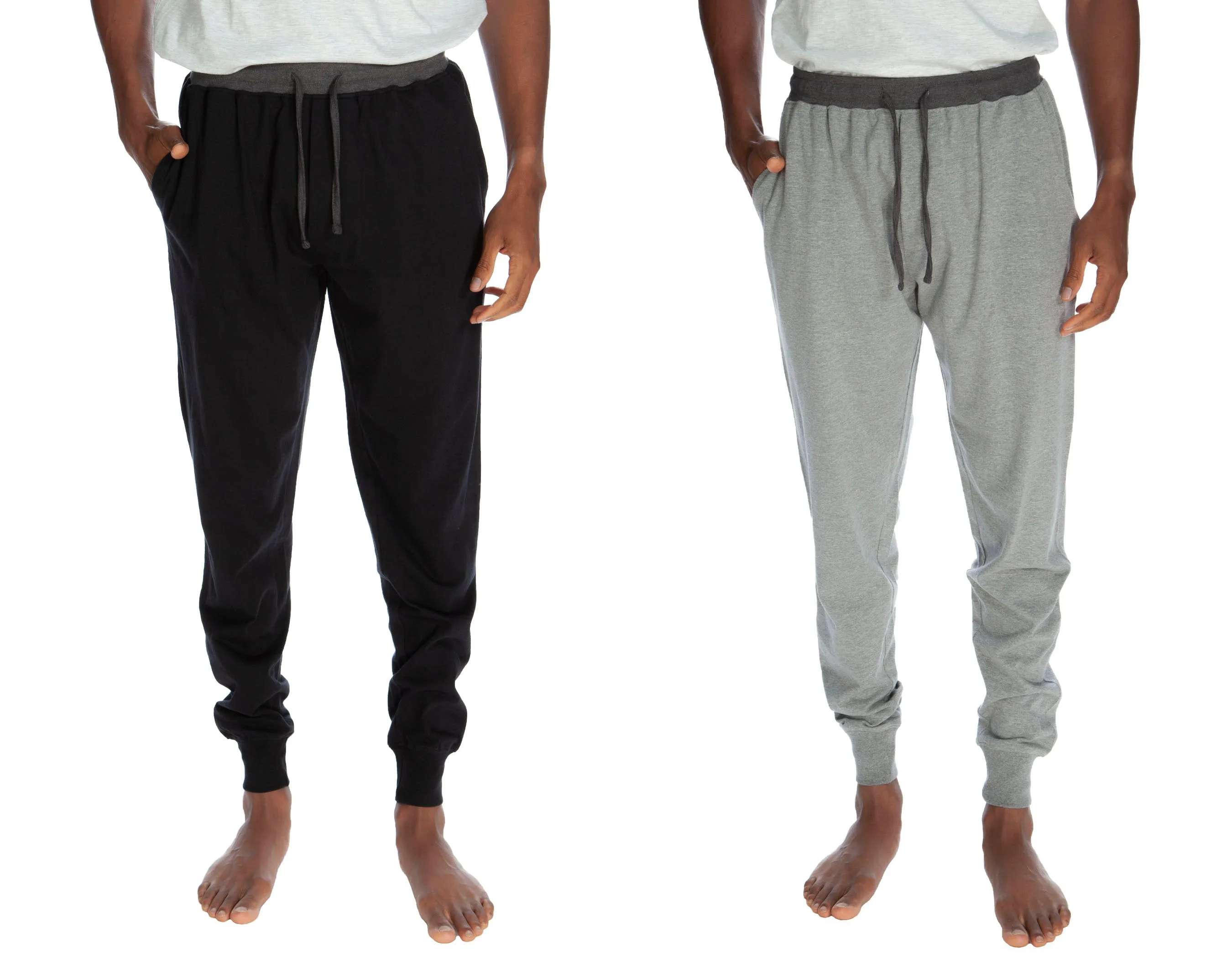 Kontrastbund mit Bündchen Joggerhose 2er Pack