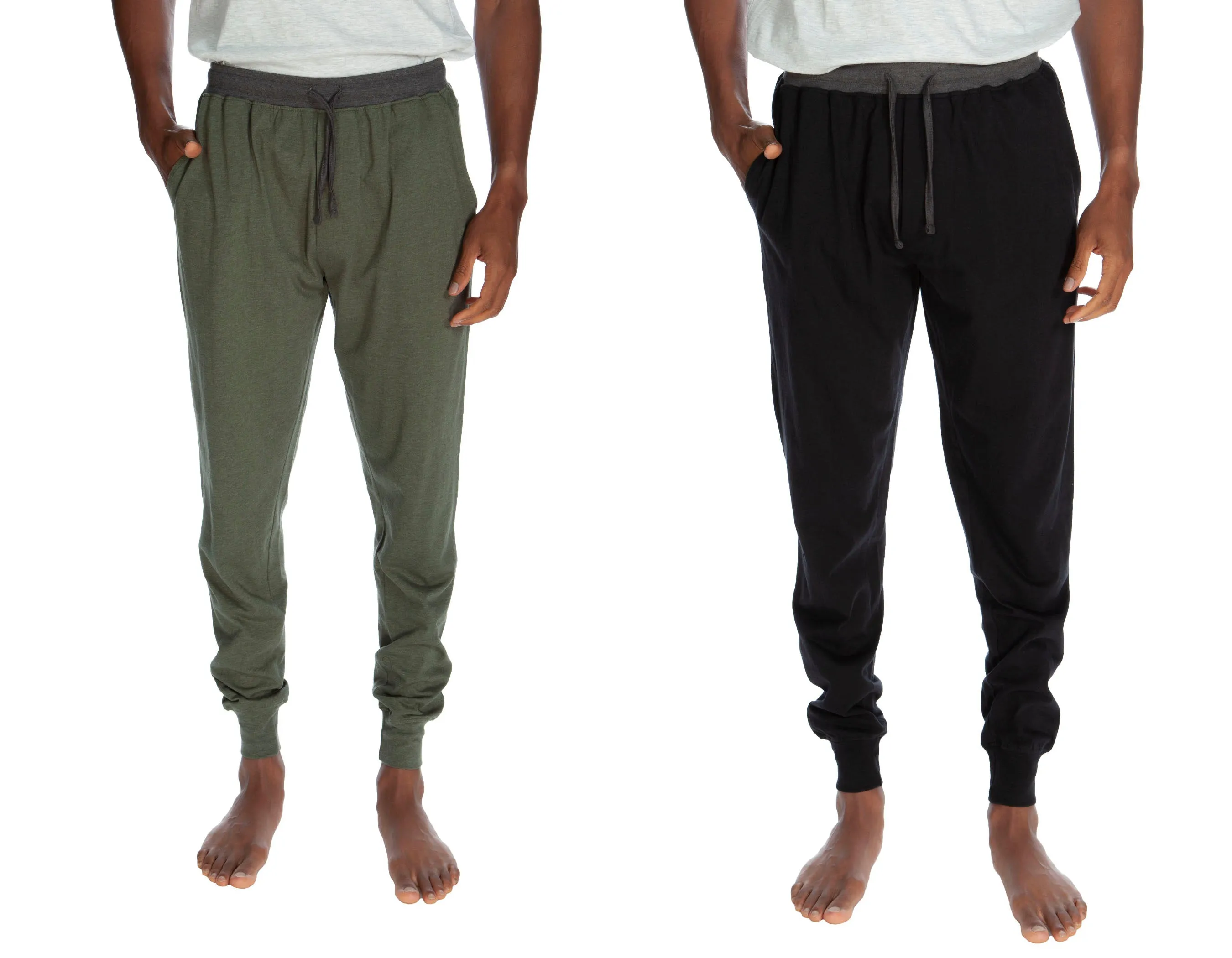 Kontrastbund mit Bündchen Joggerhose 2er Pack