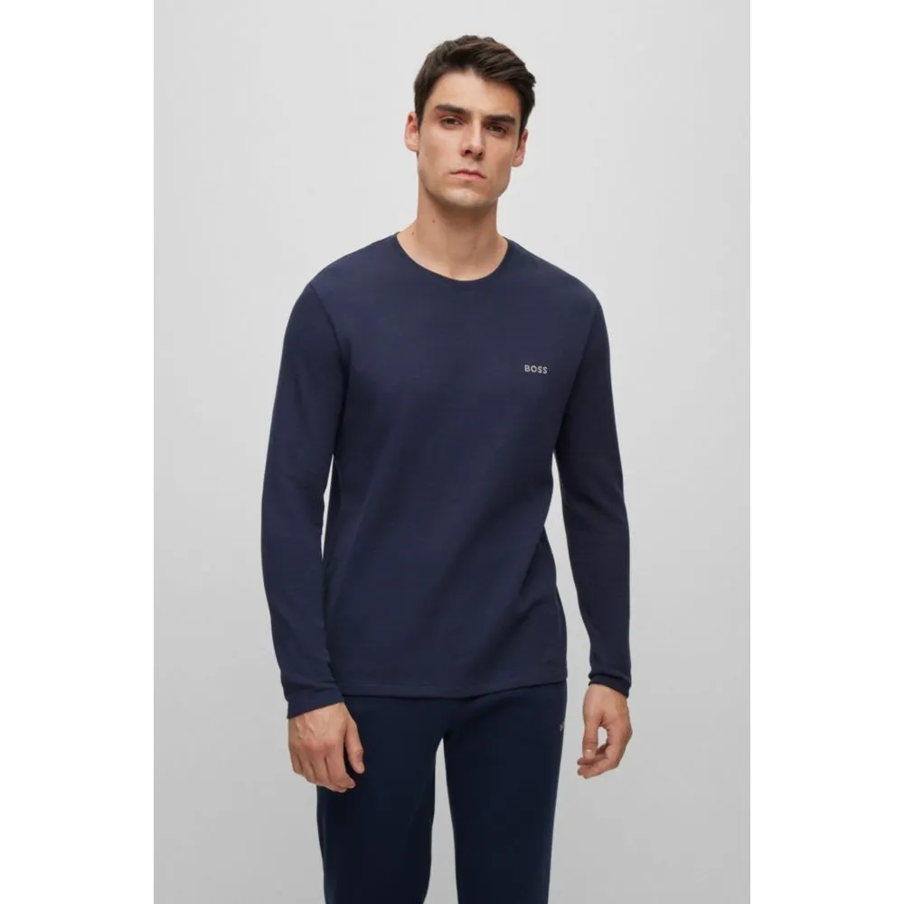 Baumwollmischung-Pyjama-T-Shirt mit besticktem Logo