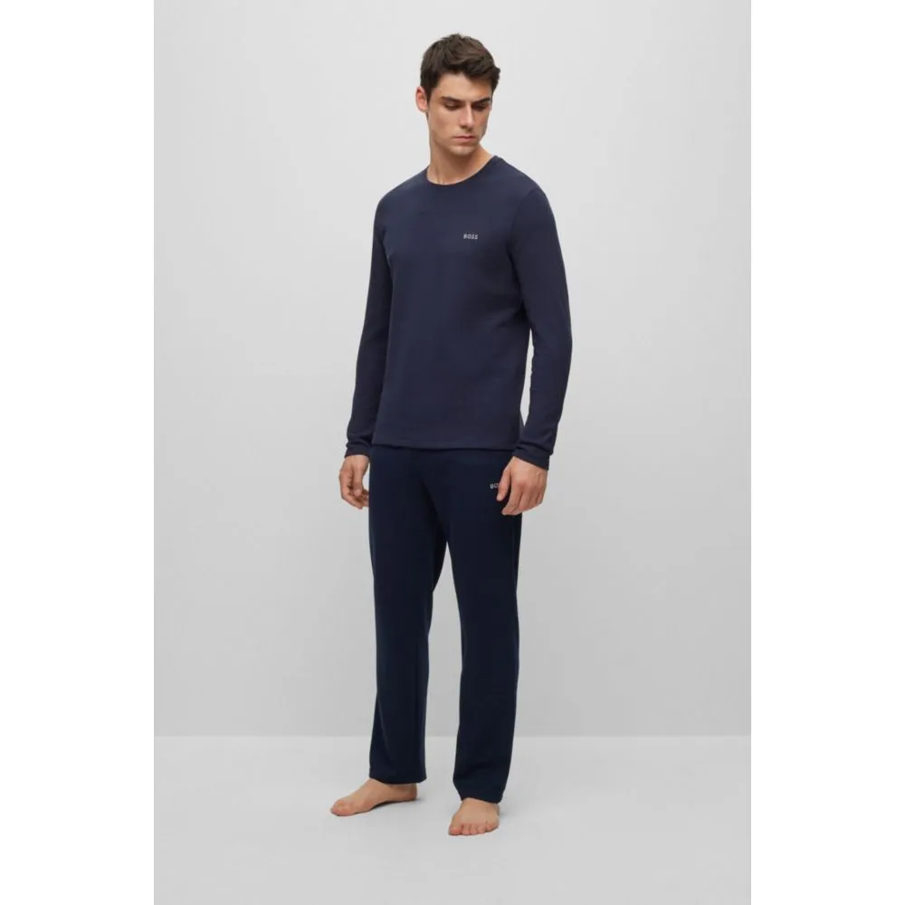 Baumwollmischung-Pyjama-T-Shirt mit besticktem Logo