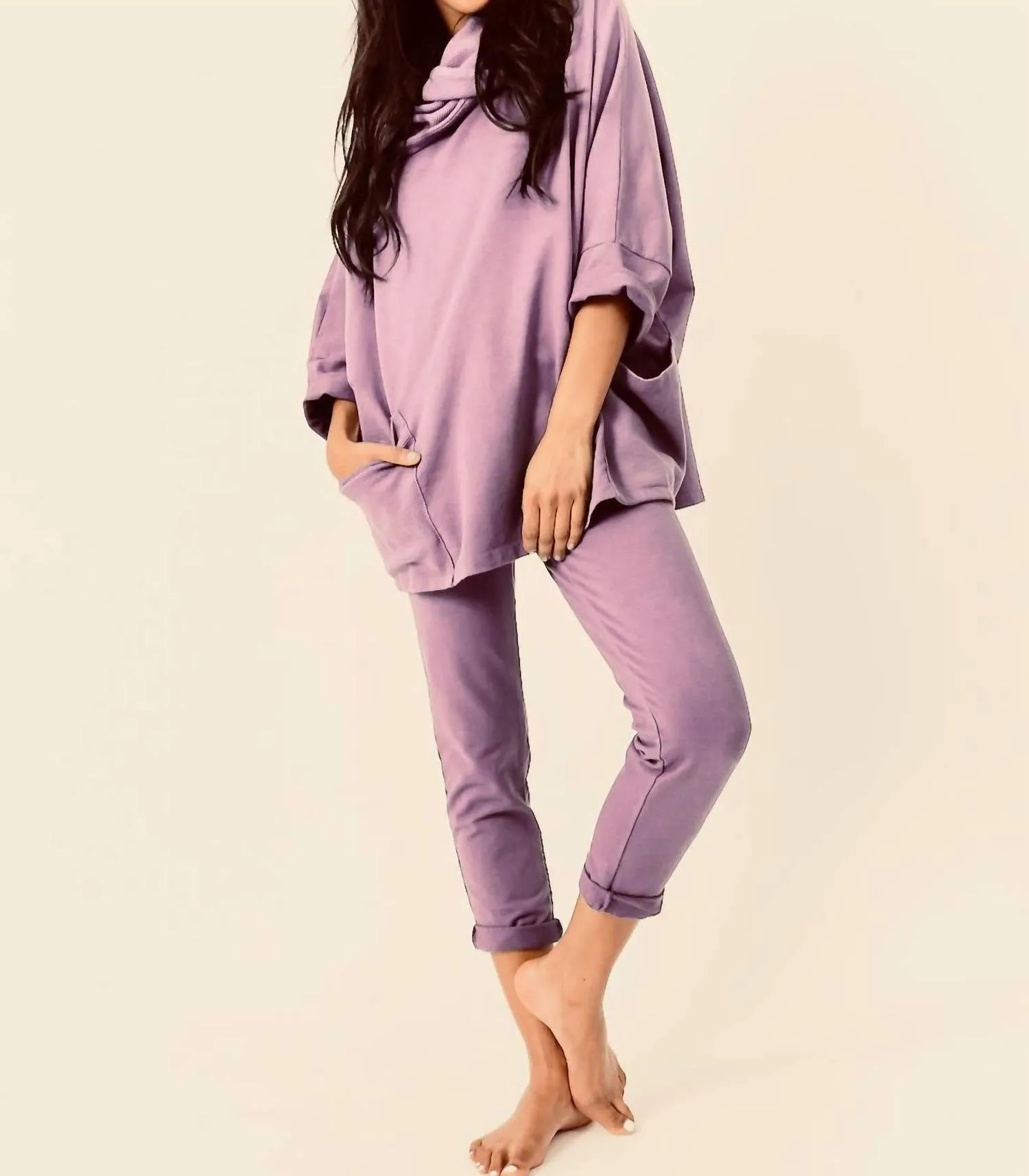 Baumwoll-Loungewear-Hose in Antikrosa