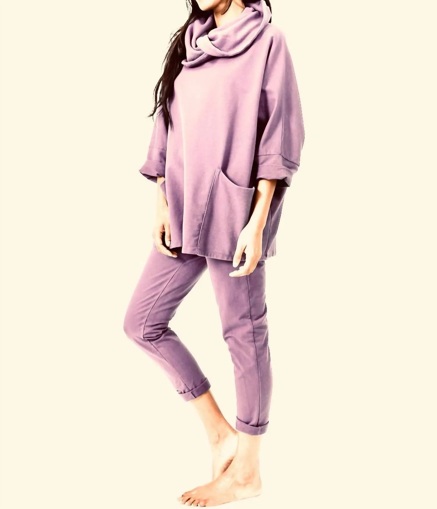 Baumwoll-Loungewear-Hose in Antikrosa