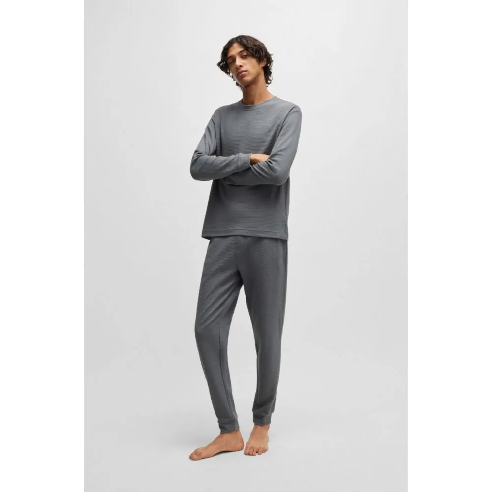 Baumwoll-Pyjamaoberteil mit besticktem Logo