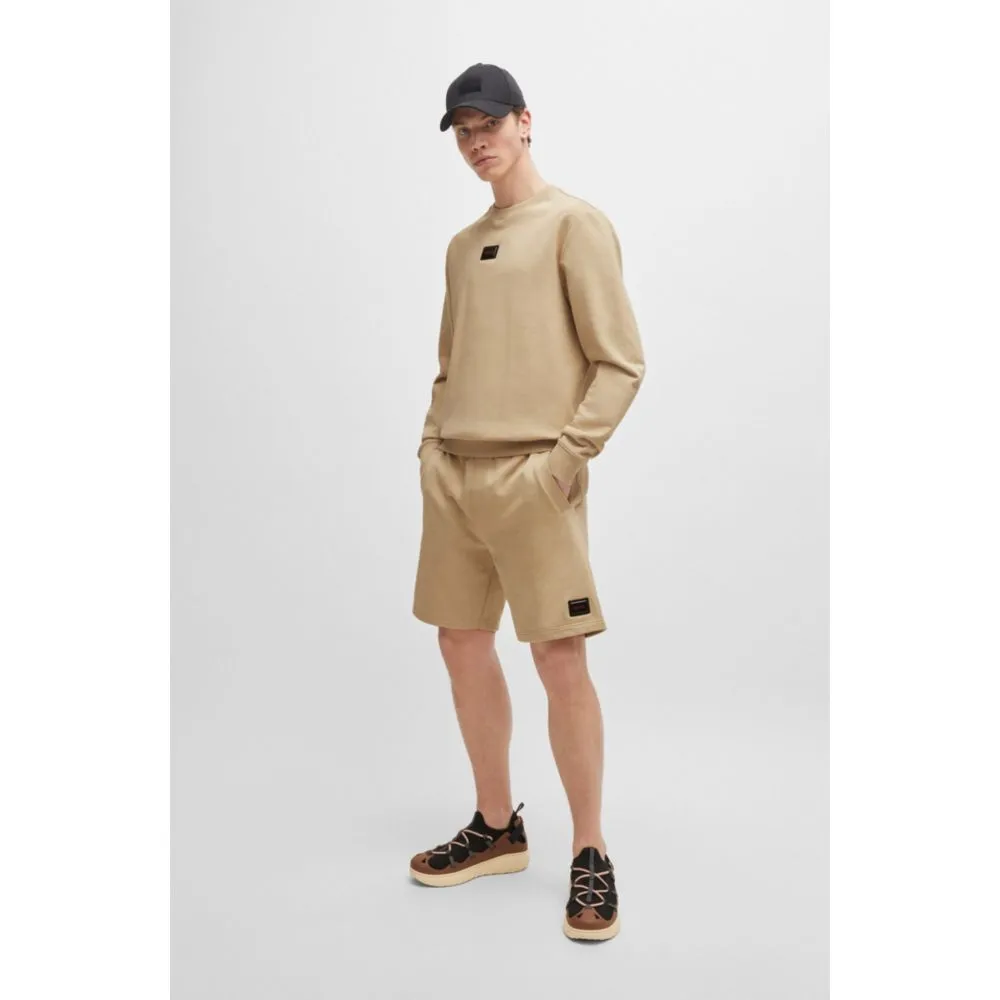 Baumwoll-Frottee-Shorts mit Logo-Besatz in lässiger Passform