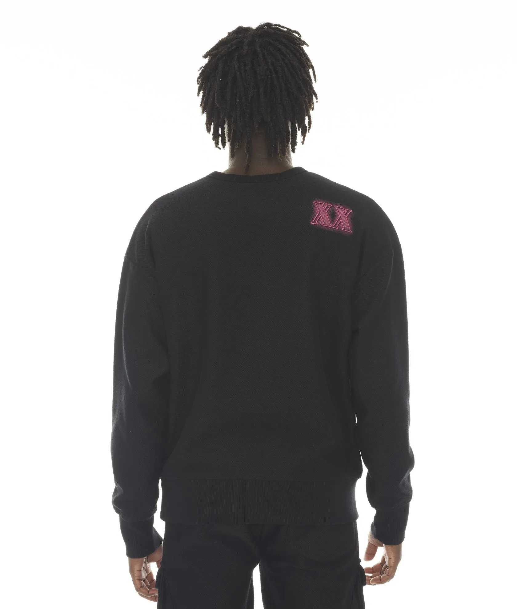 CREW NECK FLEECE IN SCHWARZ