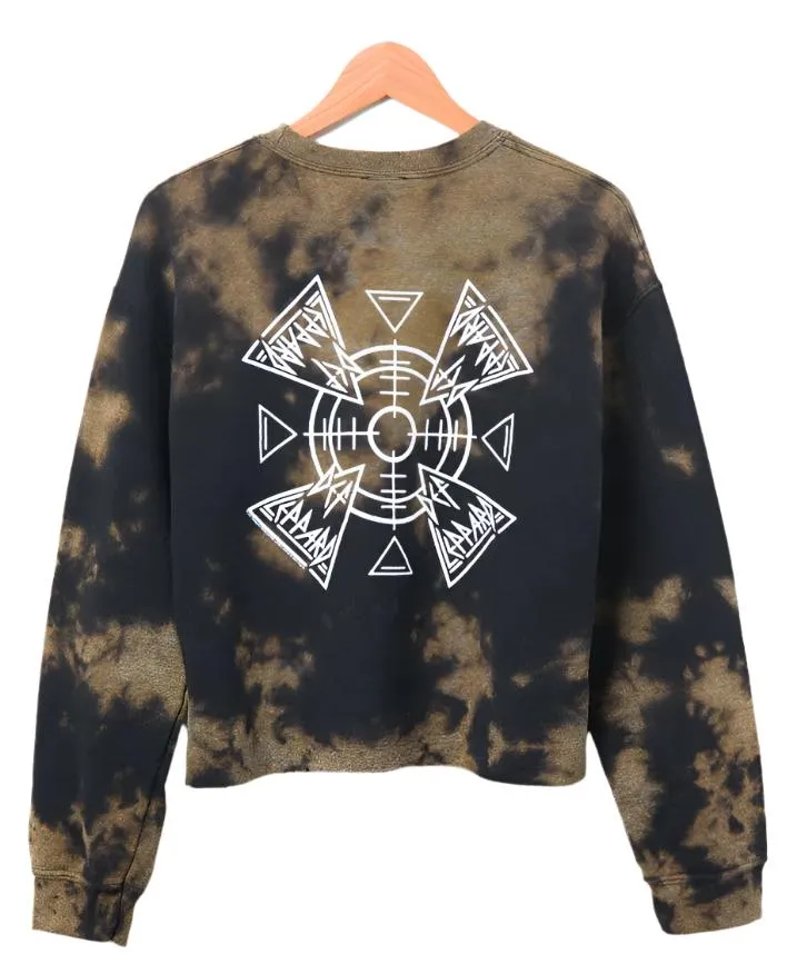 Def Leopard Tie Dyed Crop Sweatshirt von Junk Food in Schwarz