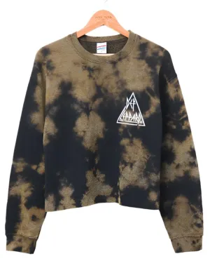Def Leopard Tie Dyed Crop Sweatshirt von Junk Food in Schwarz