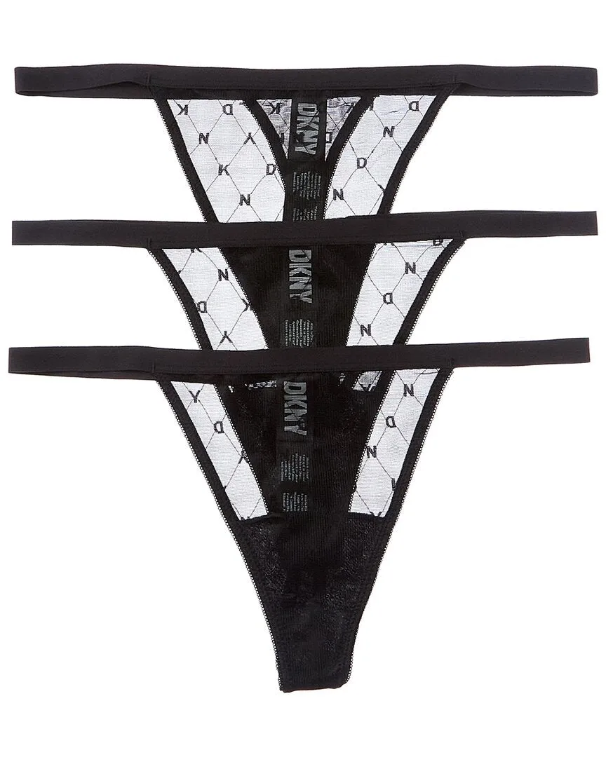 DKNY 3er-Pack Monogramm-Mesh-Tanga