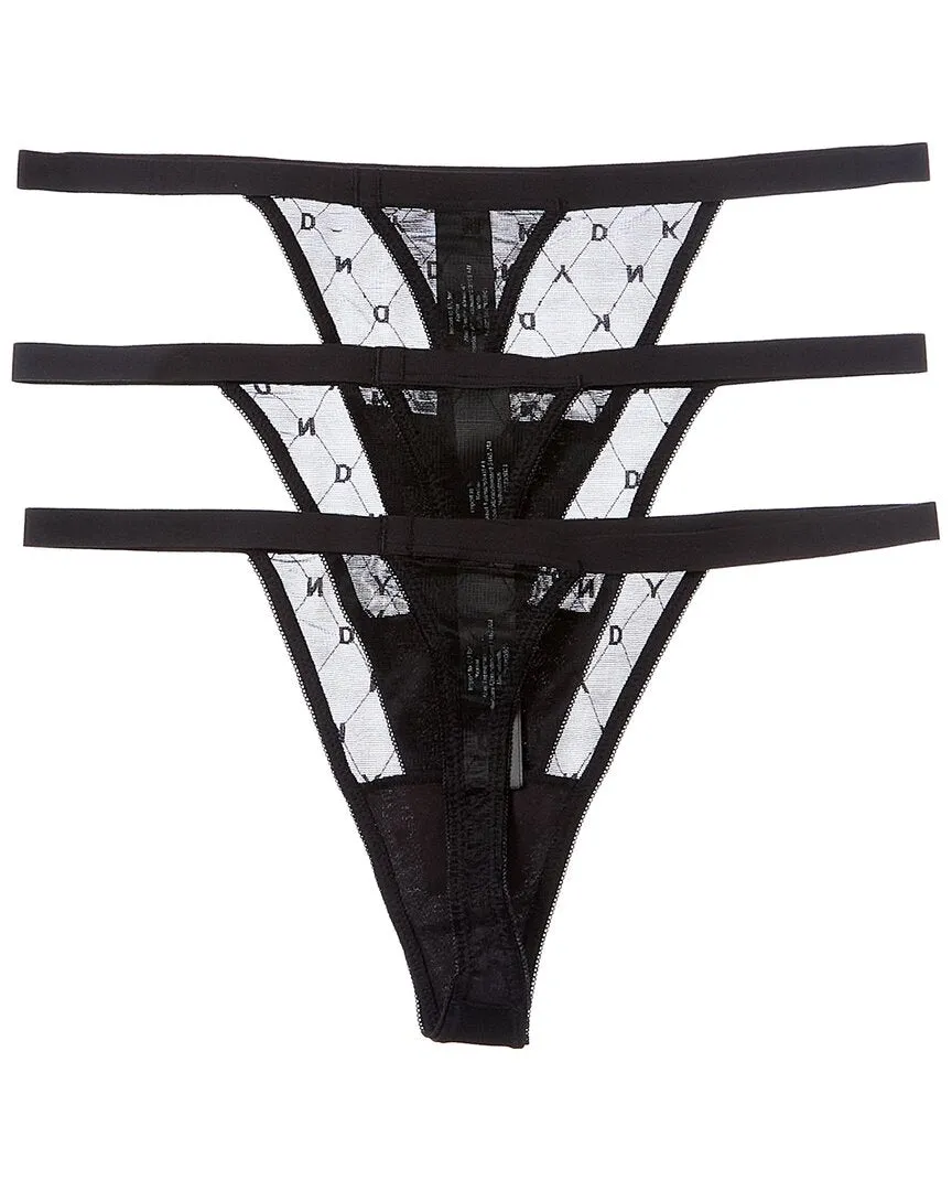 DKNY 3er-Pack Monogramm-Mesh-Tanga
