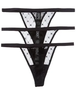 DKNY 3er-Pack Monogramm-Mesh-Tanga