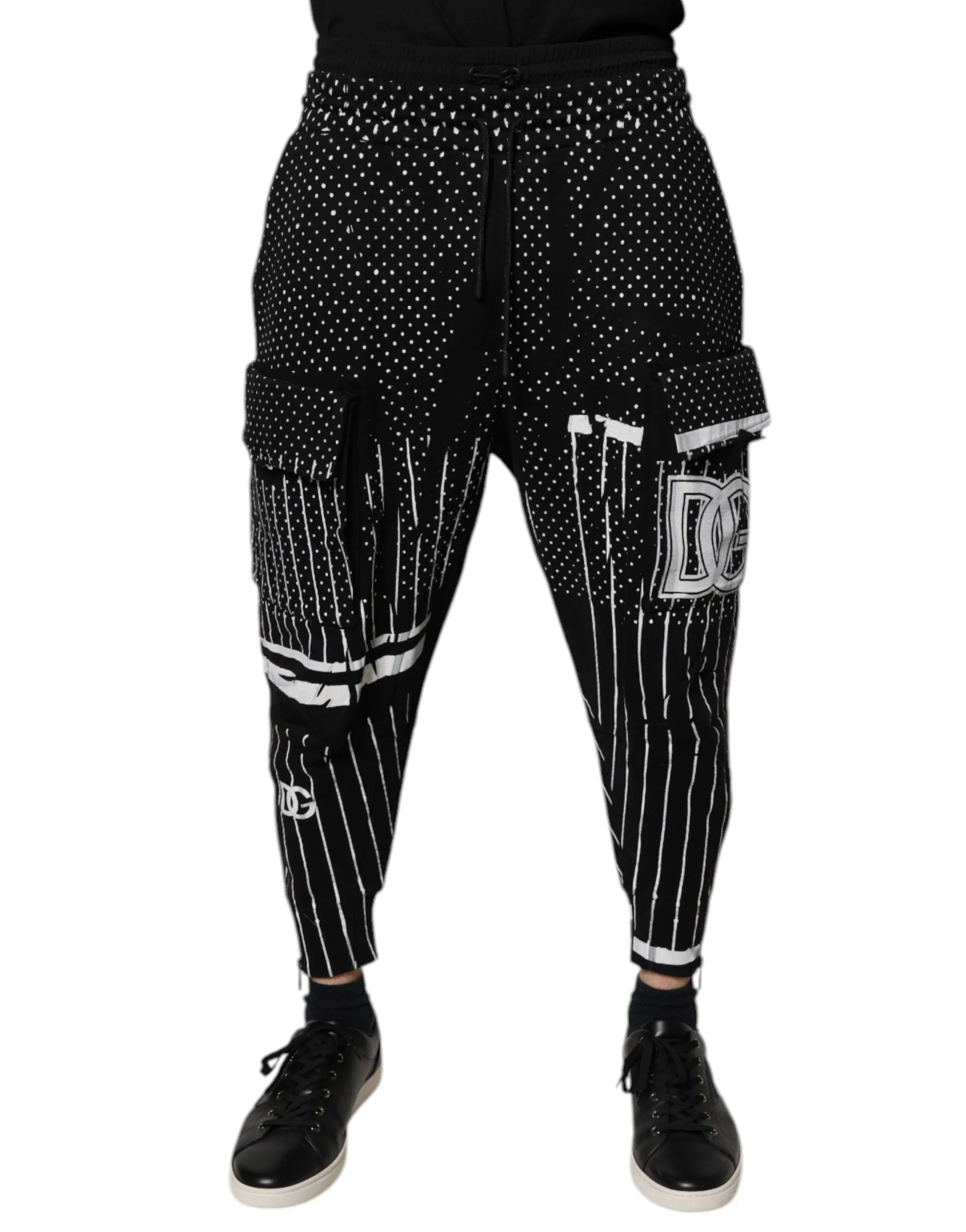 Dolce & Gabbana Karo-Streifen Cargo Jogger Sweat Männerhose (Secondhand)