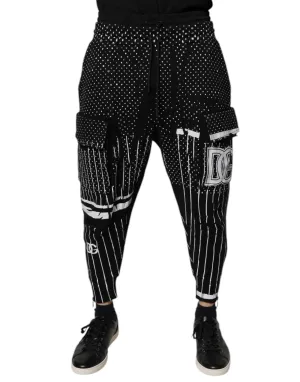 Dolce & Gabbana Karo-Streifen Cargo Jogger Sweat Männerhose (Secondhand)