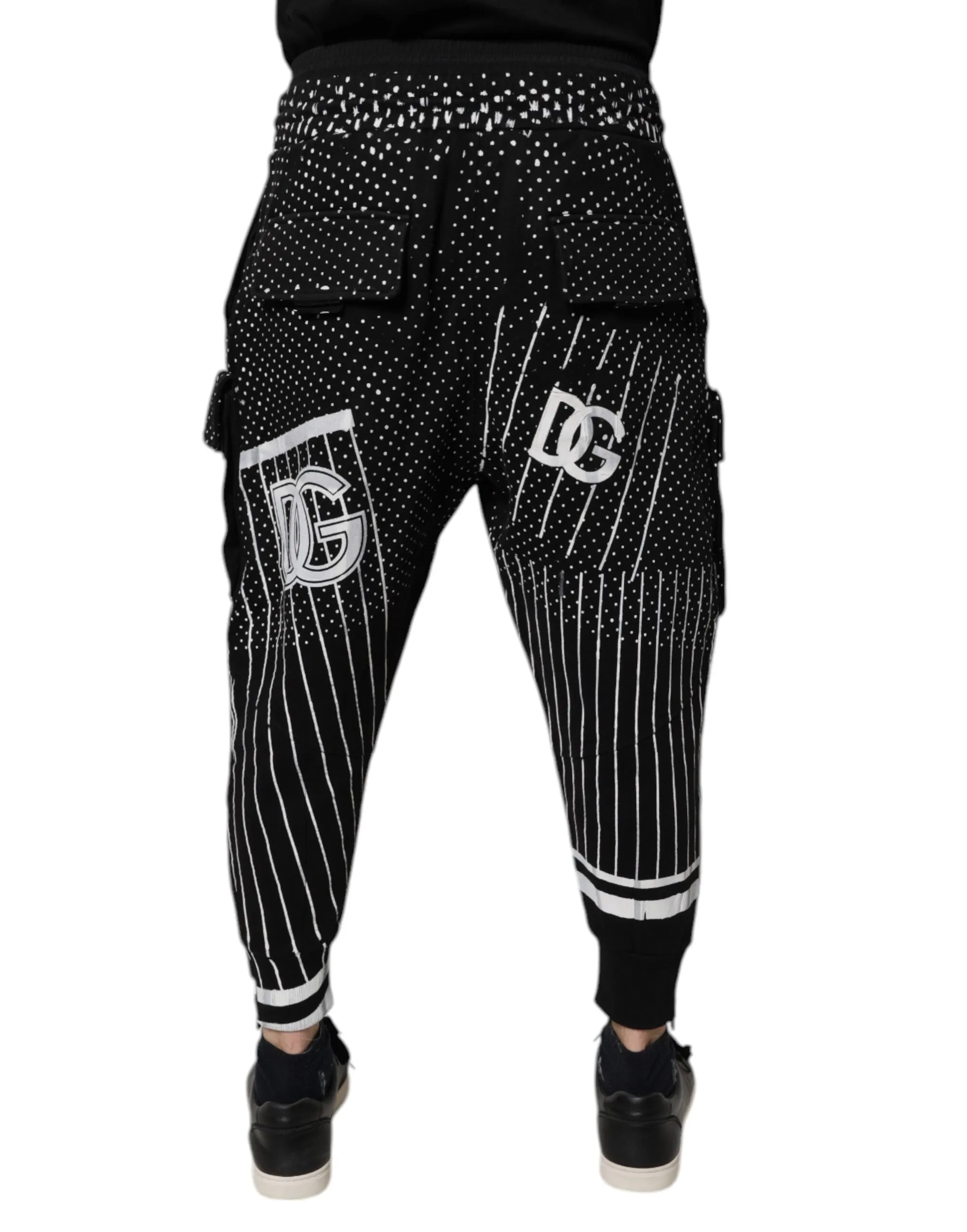 Dolce & Gabbana Karo-Streifen Cargo Jogger Sweat Männerhose (Secondhand)