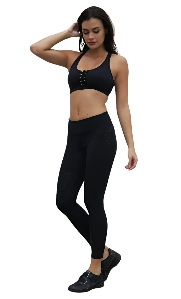 Equilibrium Spitze Sara Schwarze Leggings L732