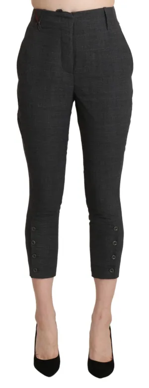 Ermanno Scervino High Waist Capri Cropped Baumwollhose für Damen