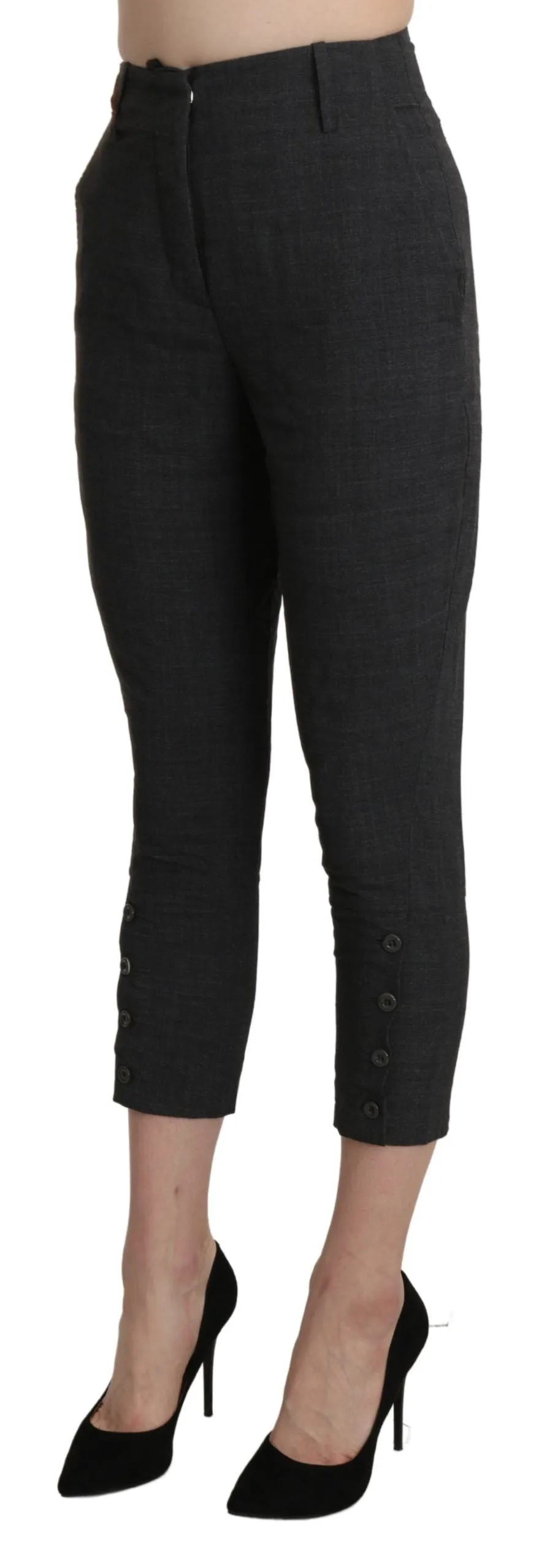 Ermanno Scervino High Waist Capri Cropped Baumwollhose für Damen