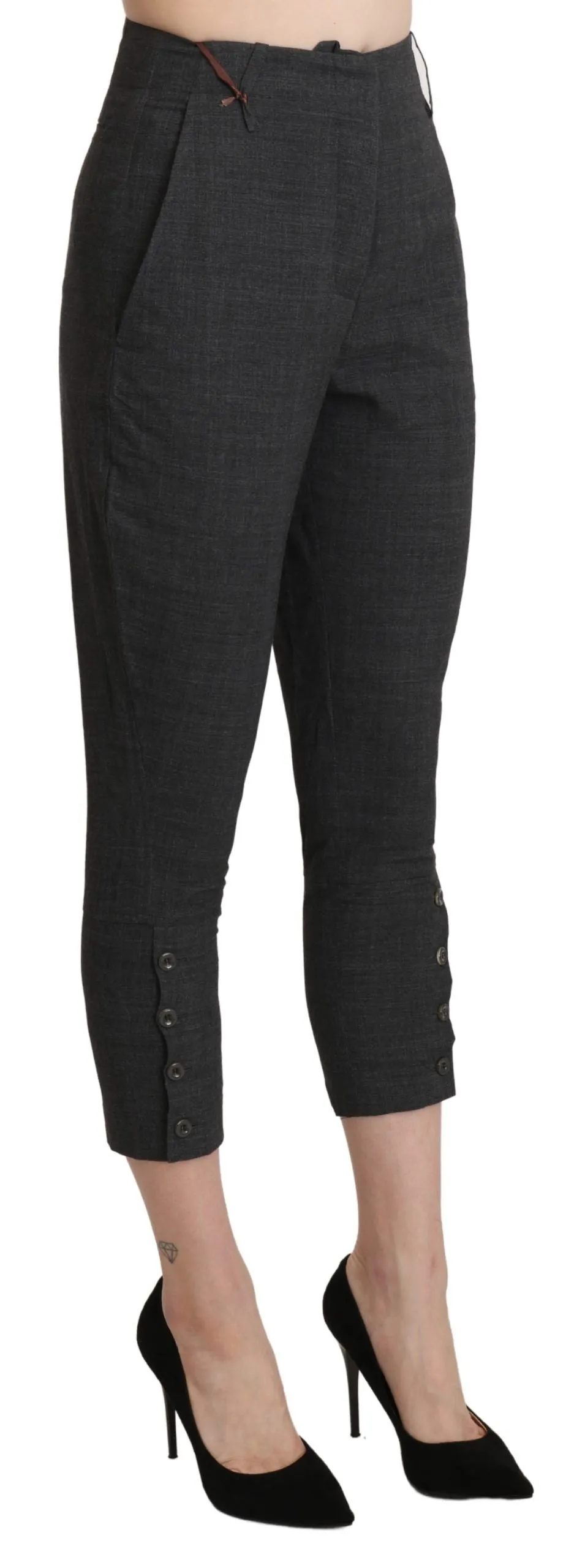 Ermanno Scervino High Waist Capri Cropped Baumwollhose für Damen