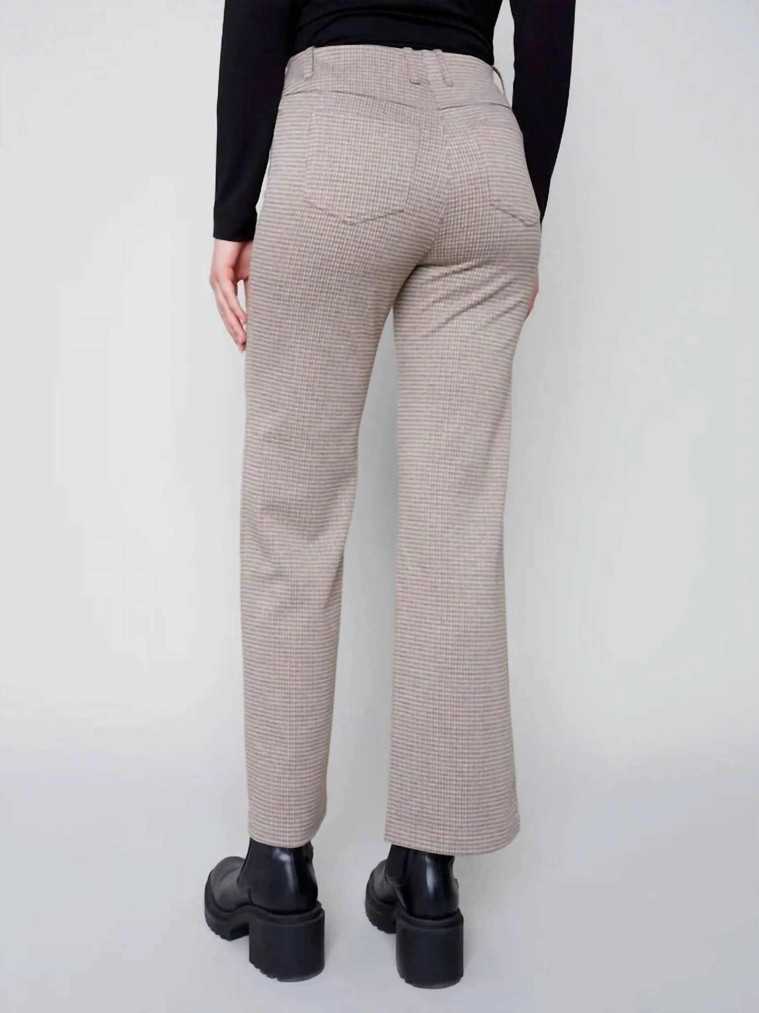Flare-Bein Strickhose In Mandel