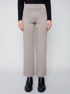 Flare-Bein Strickhose In Mandel