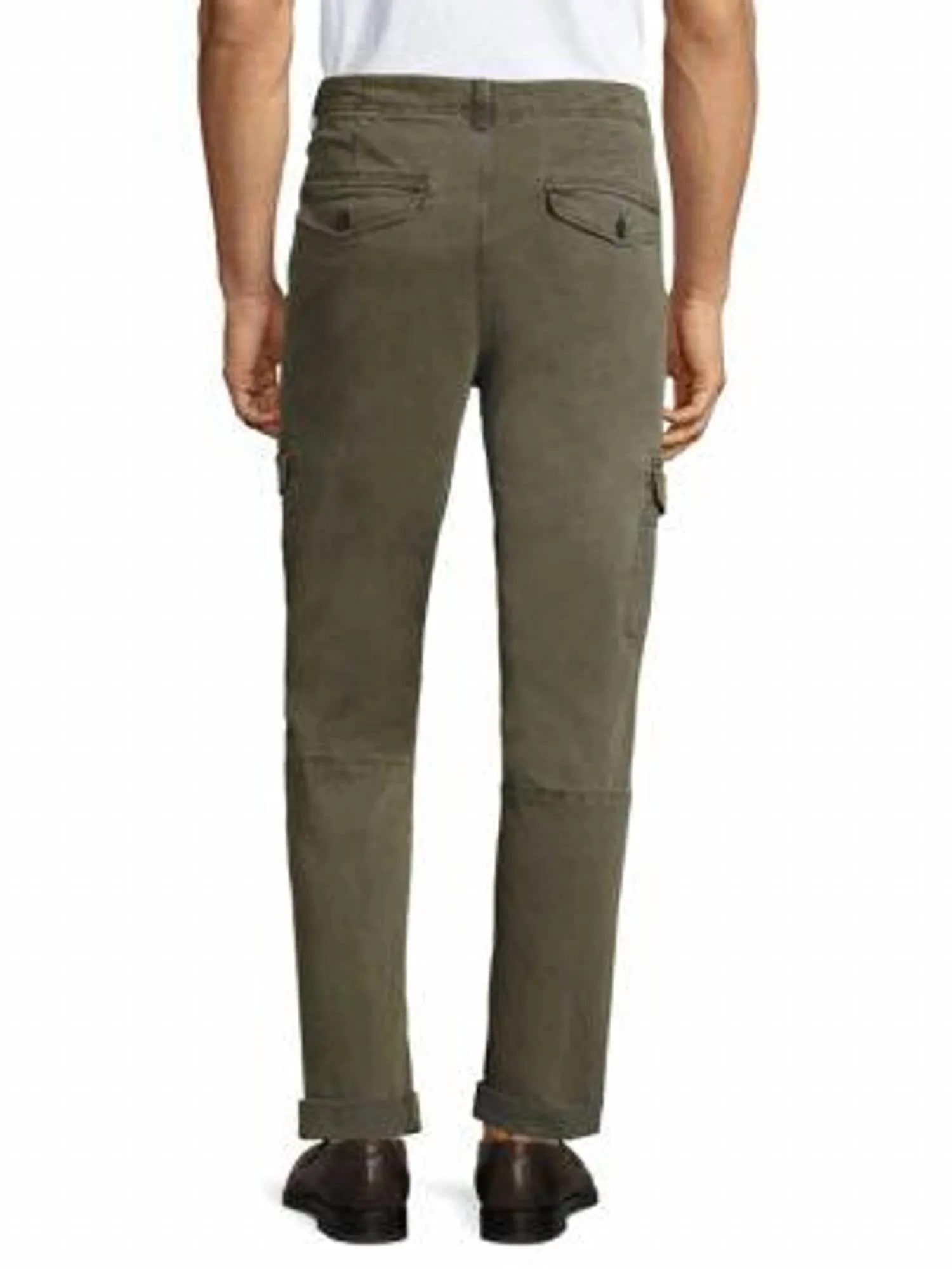 Gefärbte Twill-Cargo-Hose mit Regular Fit in Oliv