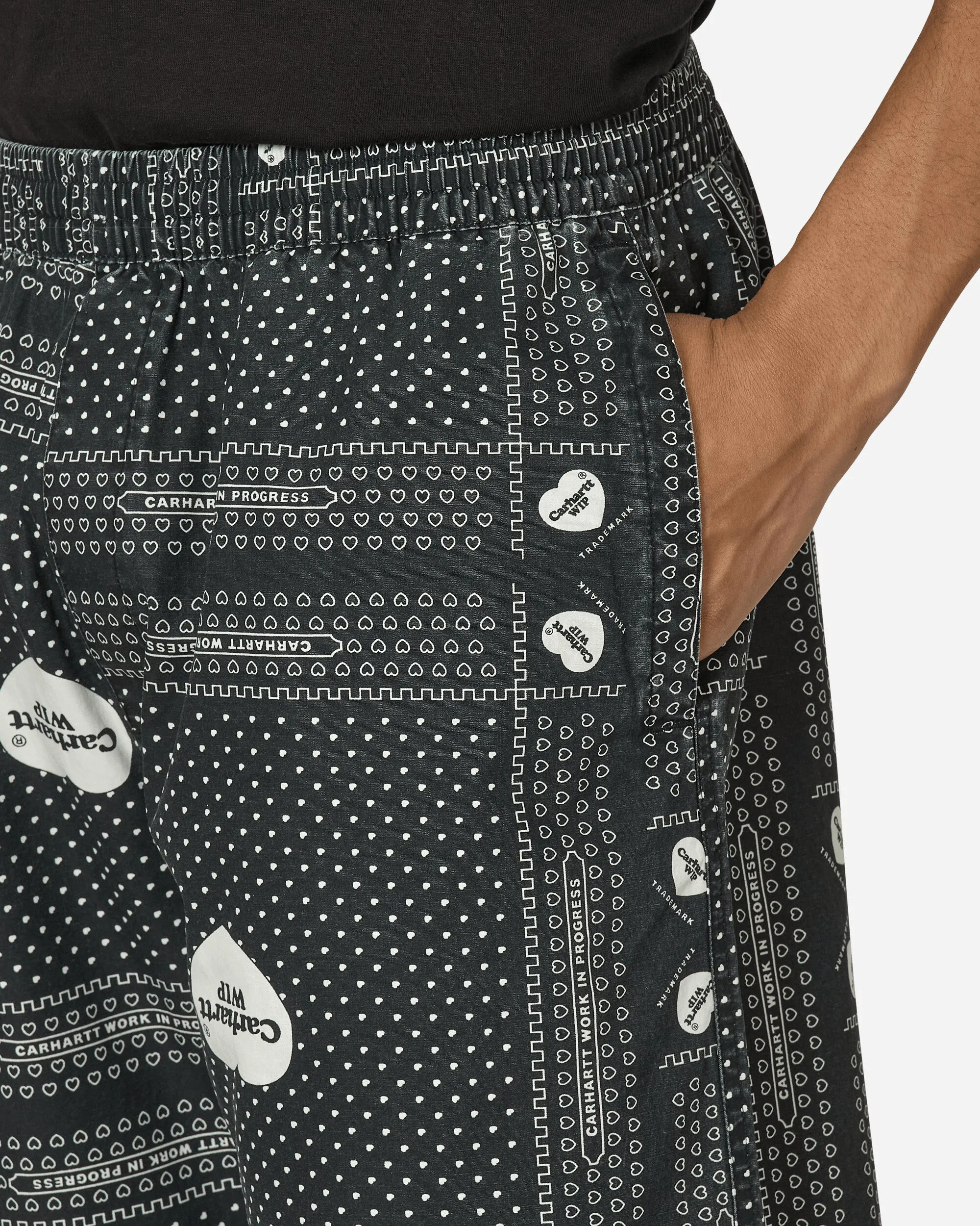 Herz Bandana Shorts Schwarz