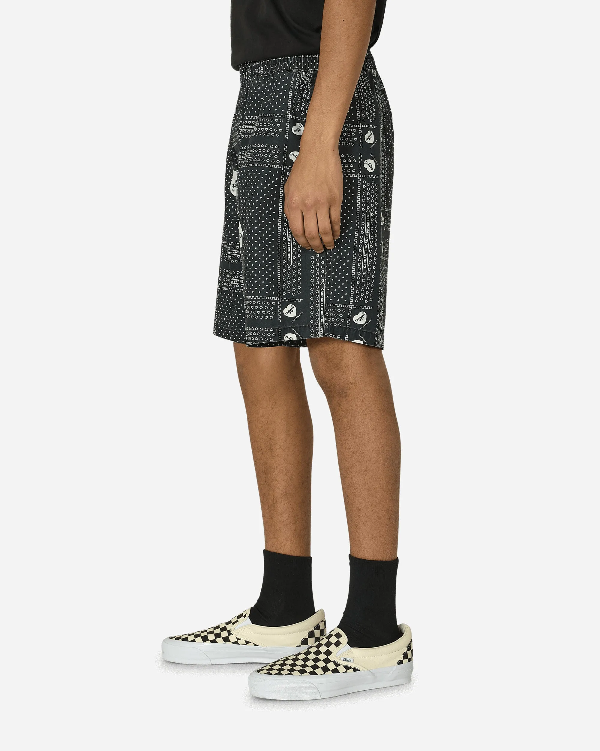 Herz Bandana Shorts Schwarz